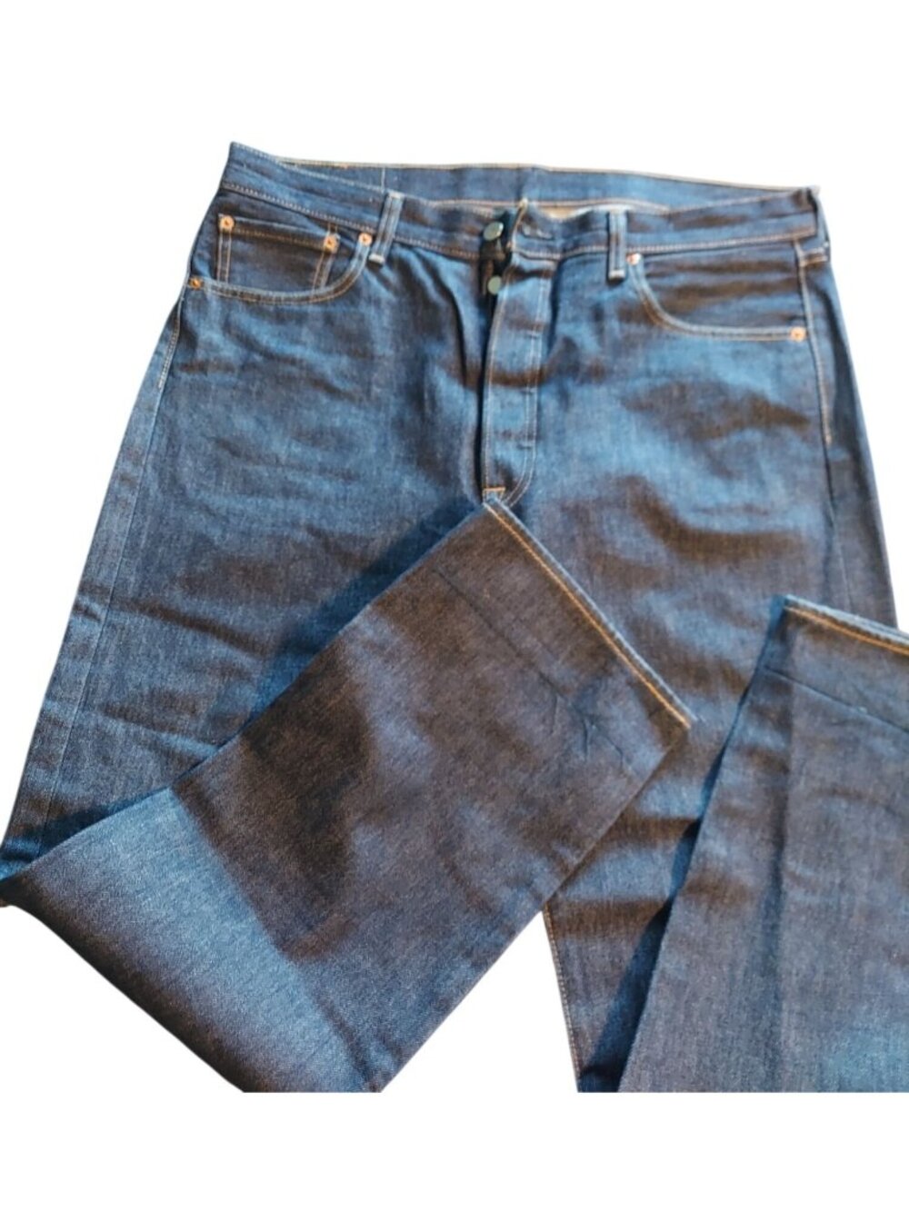 Levis 501 Mens Button-Fly Jeans 36W 32L Straight Fit Medium Wash Denim 1483